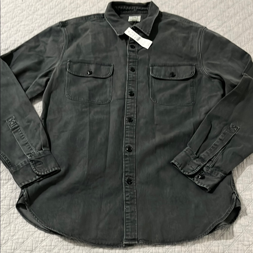 J. Crew Charcoal Casual Button-Down shirt jacket